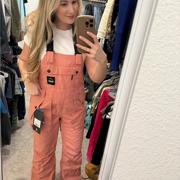 DOPE SNOW Pink Snow Bib Overalls